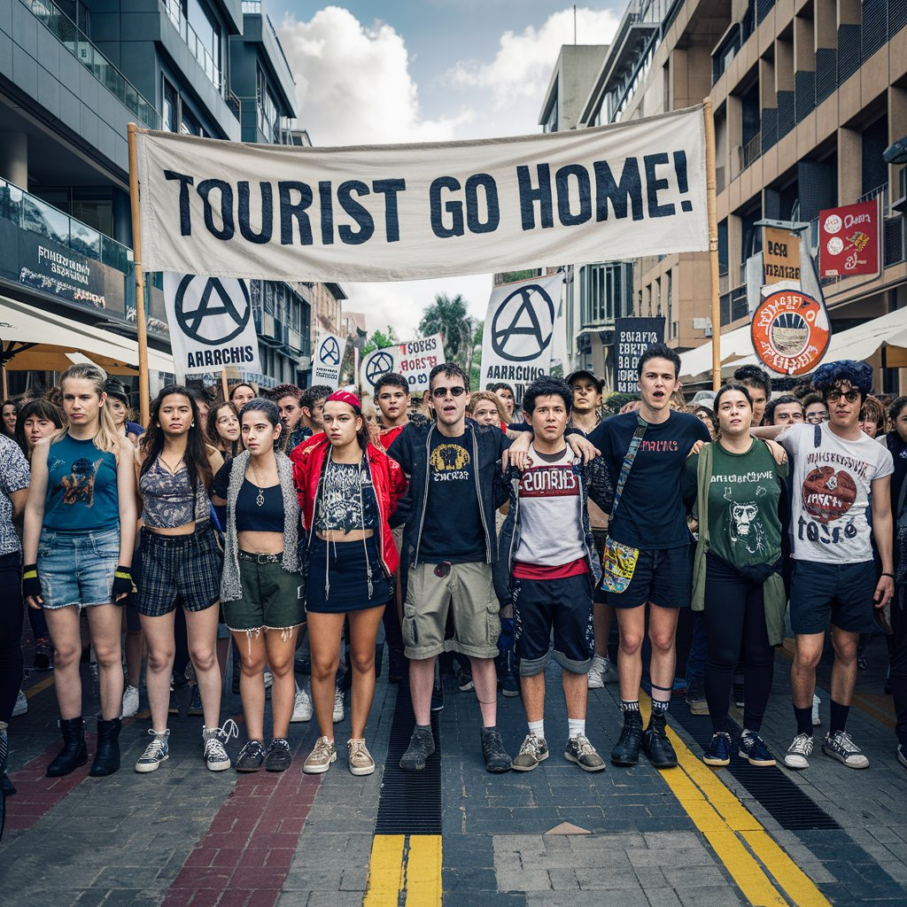 Protesta contra el turismo en España