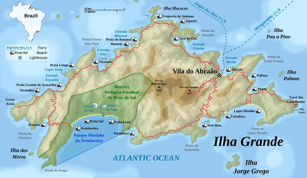 mapa-ilha-grande Mapa de Isla Grande (Brasil)